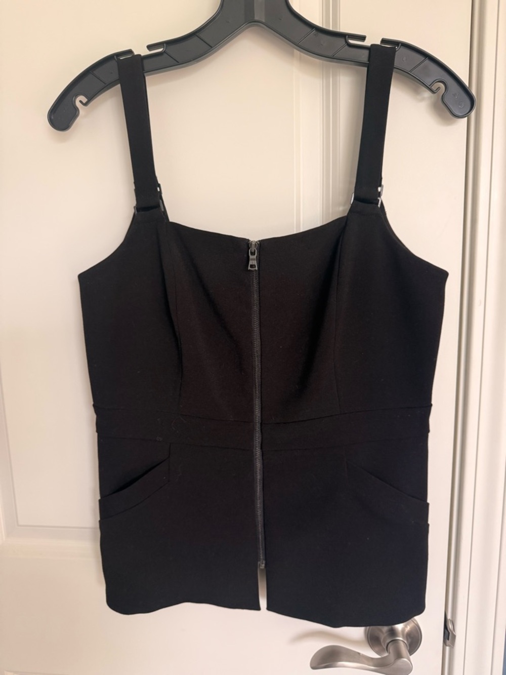 Excellent Condition
BCBGMaxAzria Charly Black Zip-Front Peplum w/Pockets